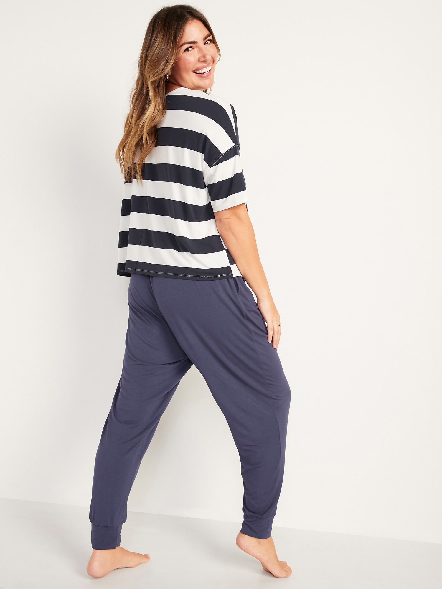 High-Waisted Sunday Sleep Ultra-Soft Jogger Pajama Pants | Old Navy