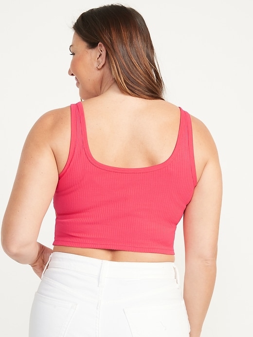 Image number 6 showing, Fitted Ultra-Cropped Rib-Knit Tank Top for Women