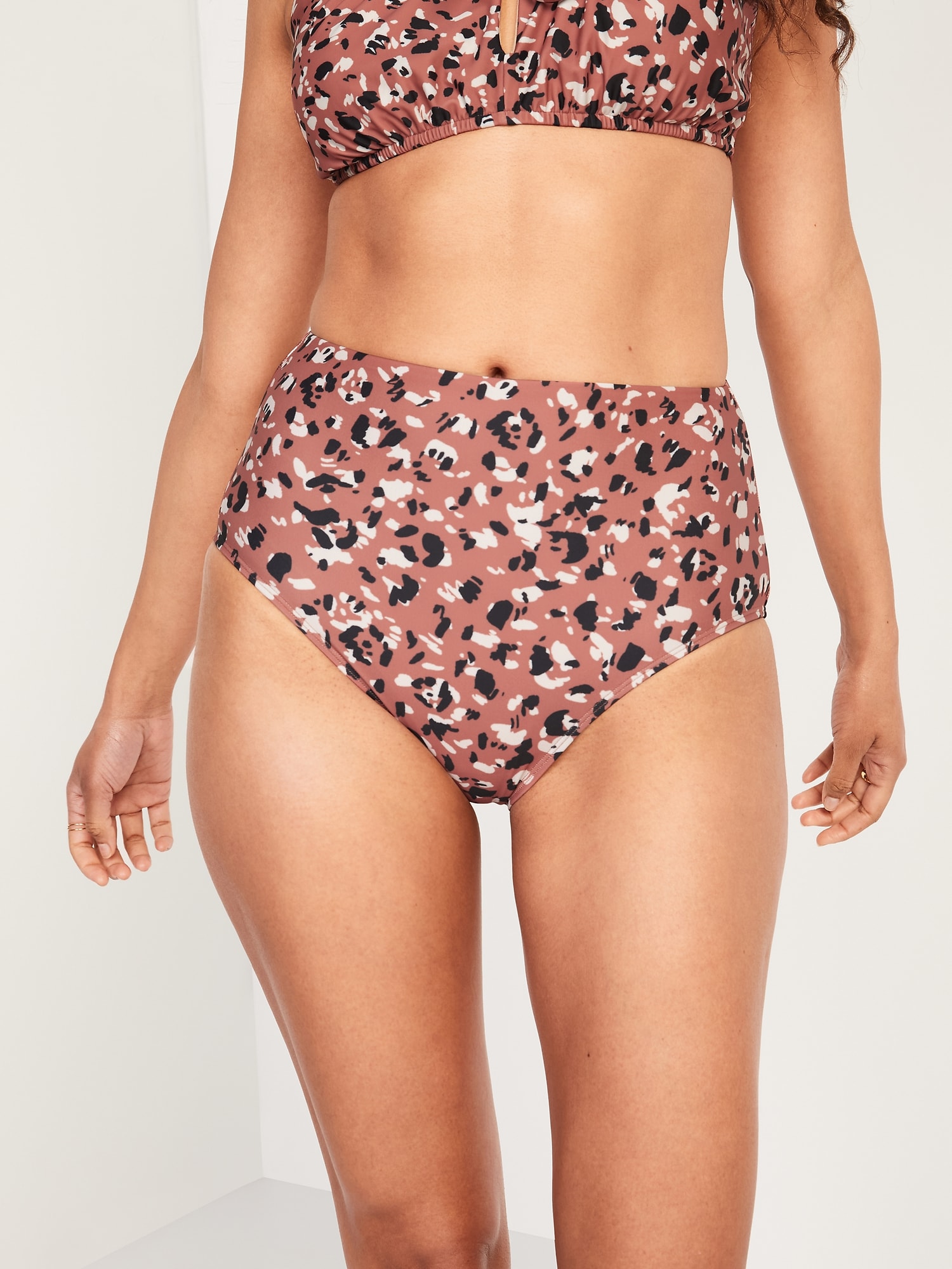 High-Waisted Bikini Swim Bottoms