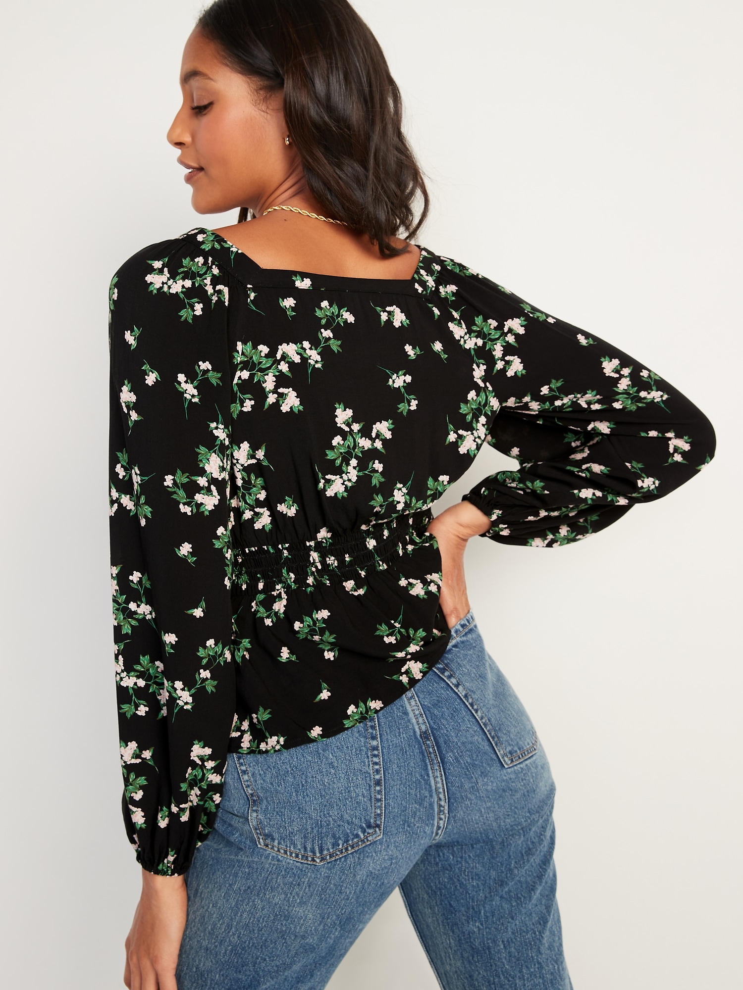 Floral Print Square Neck Blouse Old Navy 0223