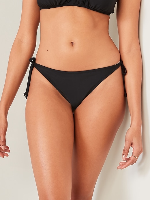 Image number 1 showing, Low-Rise String Bikini Swim Bottoms