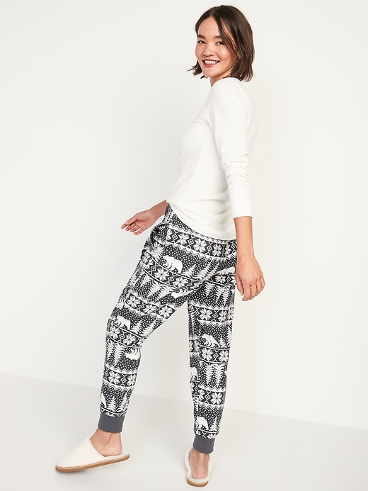 Image number 2 showing, Printed Flannel Jogger Pajama Pants