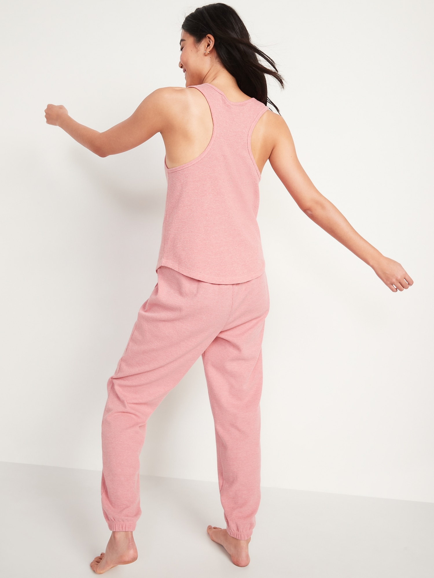 High-Waisted Thermal Jogger Lounge Pants for Women