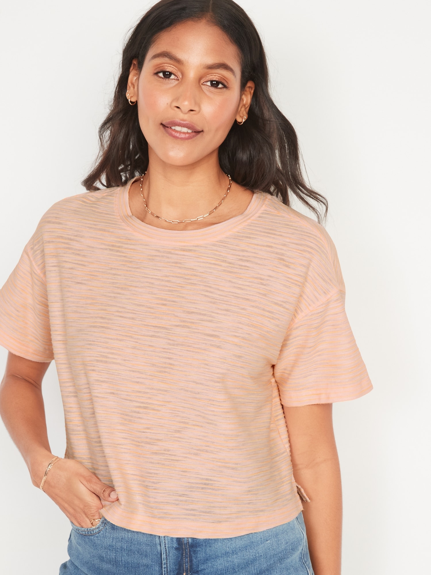 ShortSleeve Oversized Stripe TShirt Old Navy
