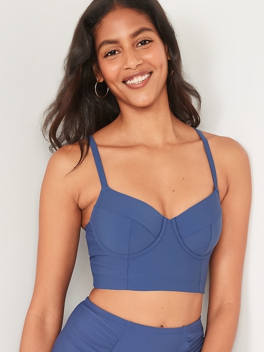 Image number 1 showing, Underwire Longline Swim Top