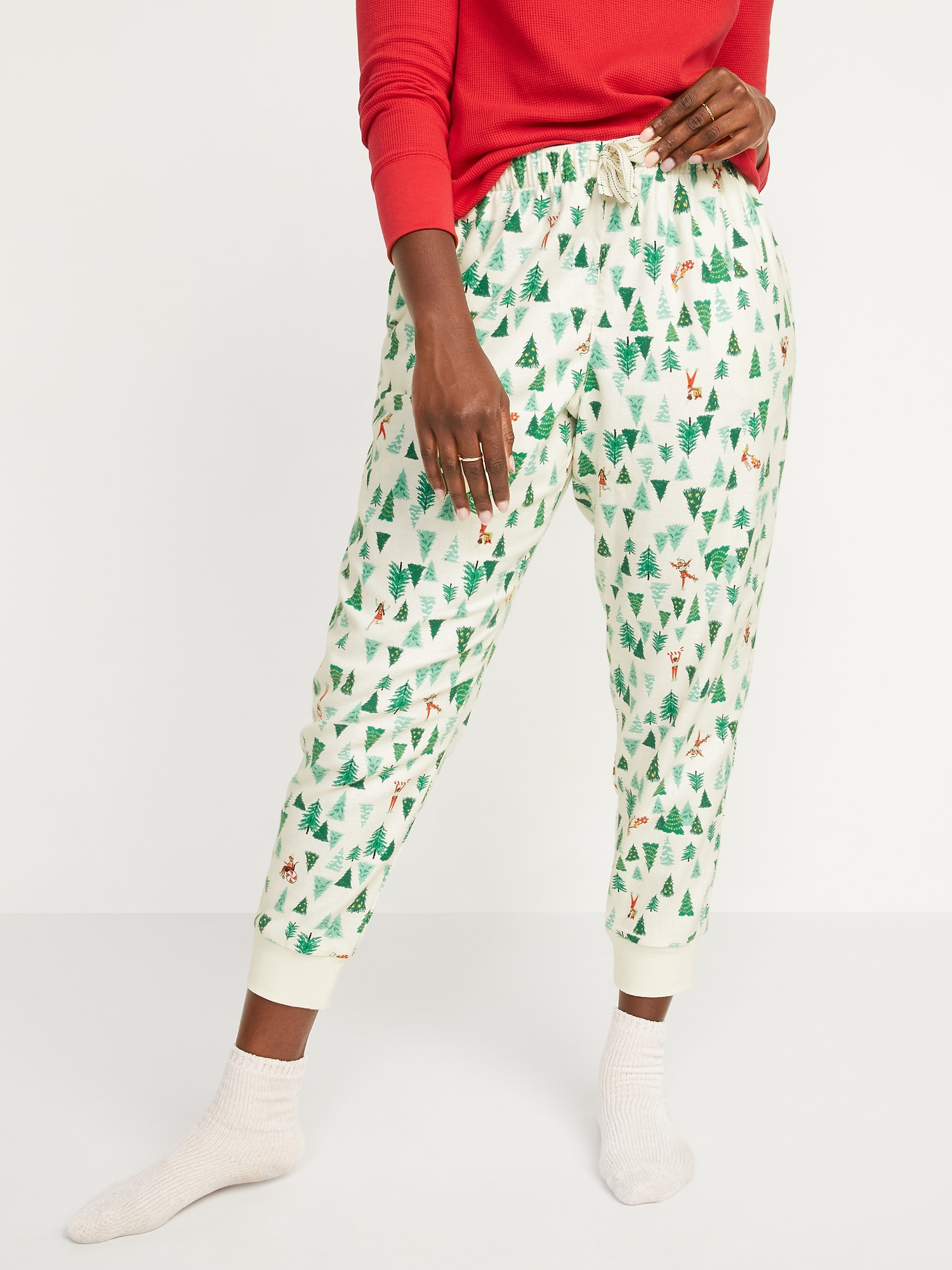 Printed Flannel Jogger Pajama Pants 