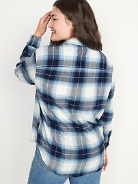 Oversized Plaid Flannel Boyfriend Tunic 