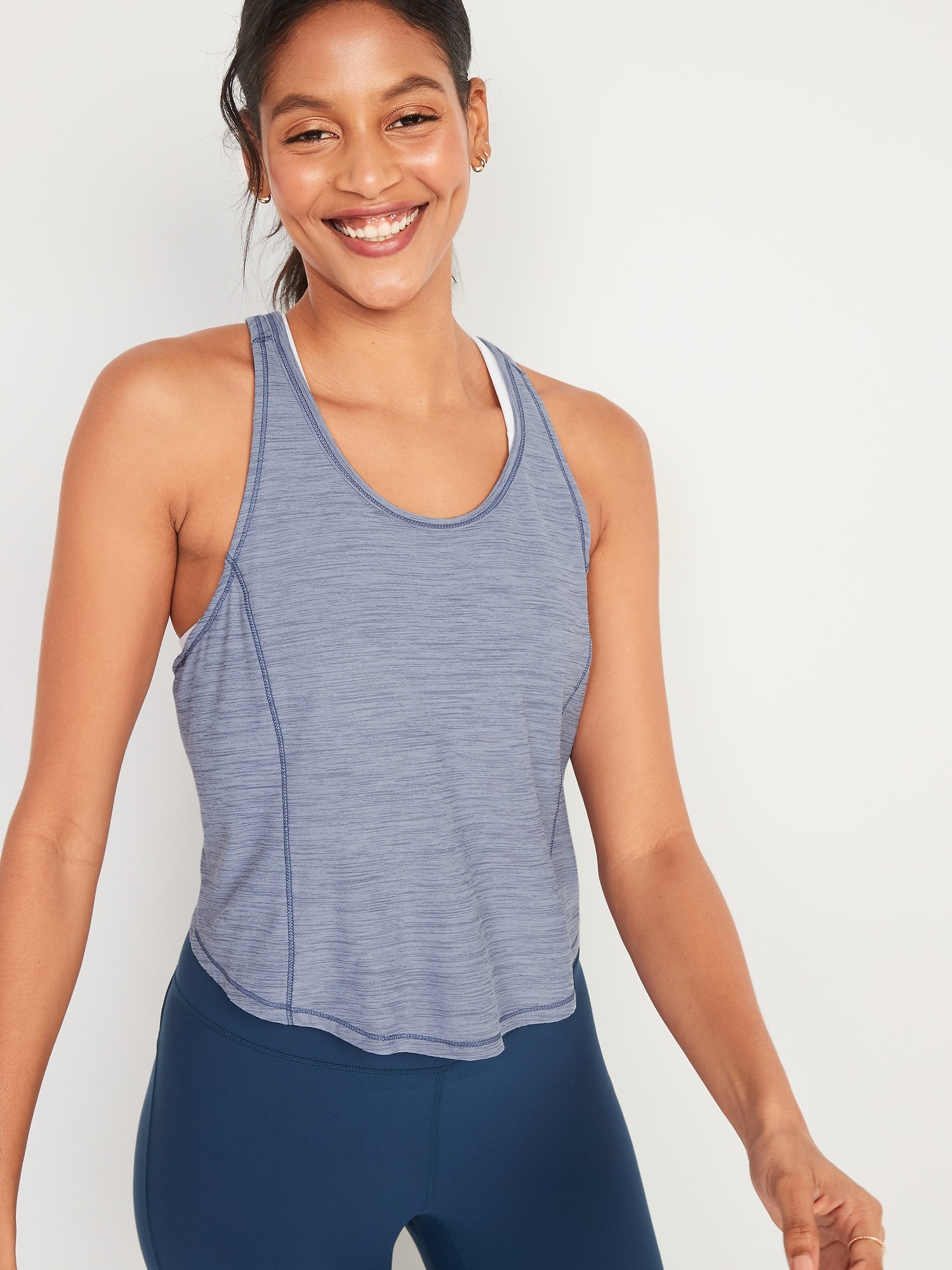 Old Navy Women's Powersoft Cropped Racerback Tank Top - White - Plus Size 4X