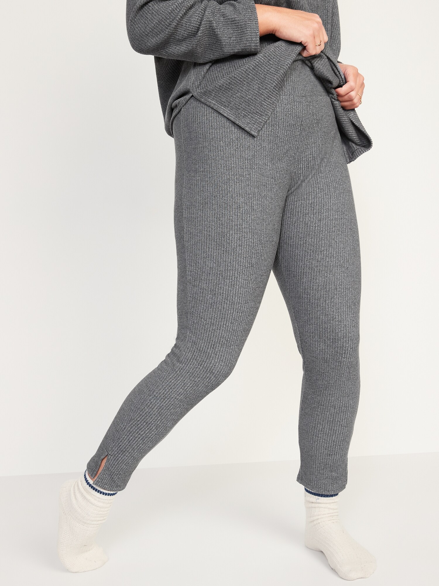 Cozy Rib-Knit Lounge Leggings for Women 