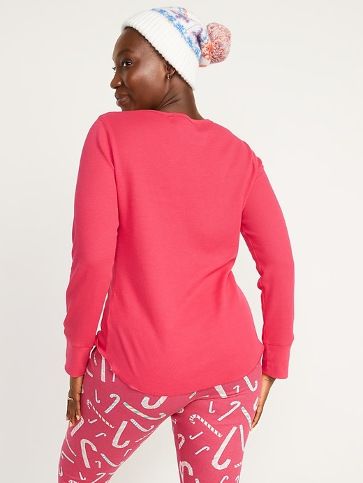 Image number 6 showing, Long-Sleeve Scoop-Neck Thermal Pajama T-shirt