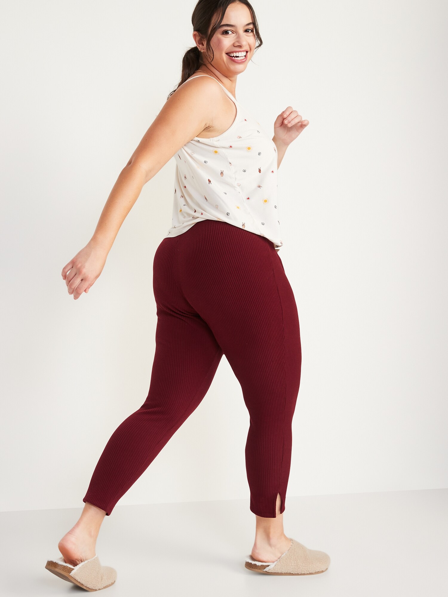 Cozy Rib-Knit Lounge Leggings for Women 