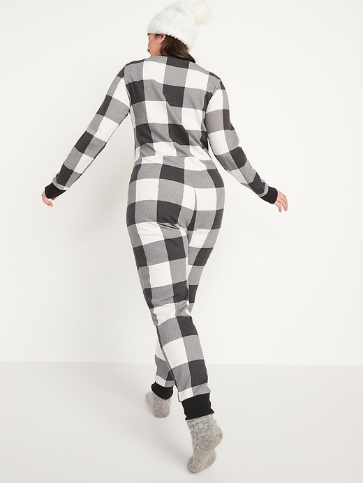 Image number 5 showing, Matching Printed Thermal-Knit One-Piece Pajamas