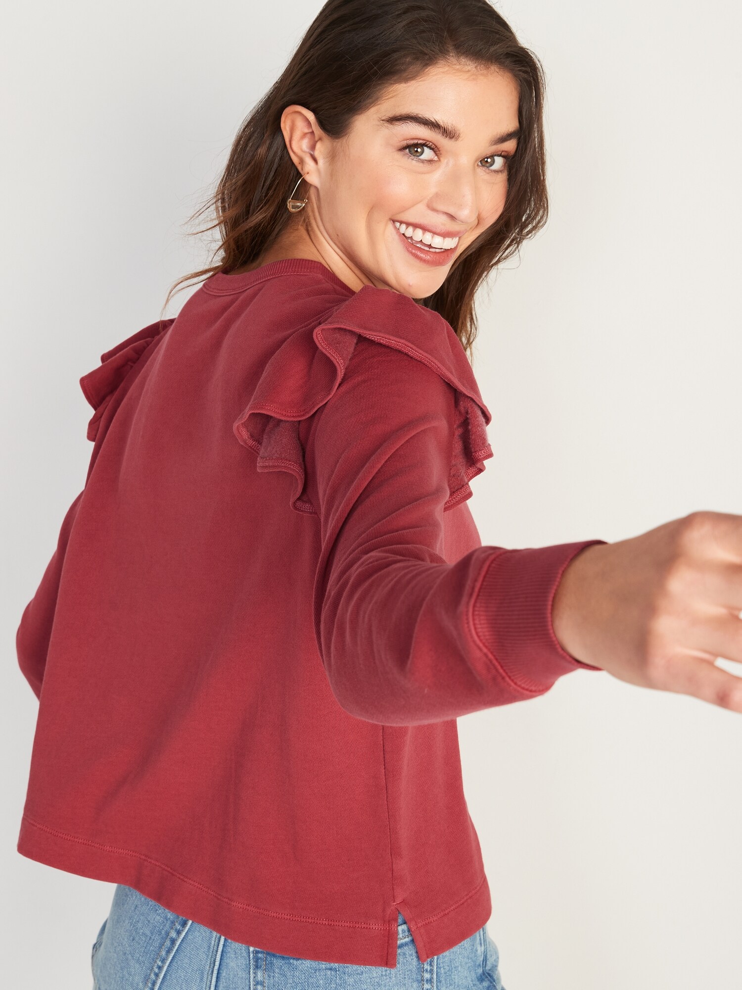 French-Terry Cropped Sweatshirt 