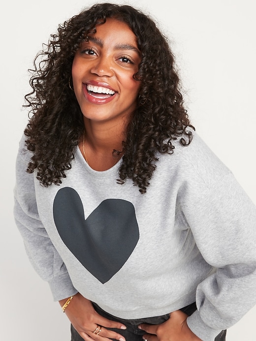 Image number 5 showing, Crew-Neck Cropped Sweatshirt for Women