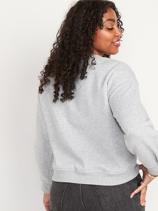 Image number 6 showing, Crew-Neck Cropped Sweatshirt for Women