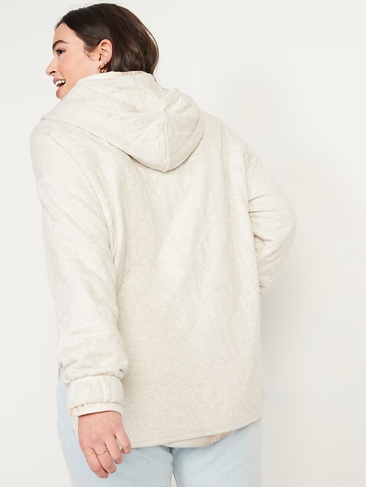 Image number 6 showing, Quilted Quarter-Zip Tunic Hoodie