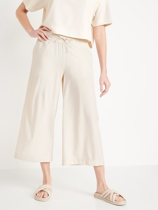 Image number 1 showing, Extra High-Waisted StretchTech Cropped Wide-Leg Pants