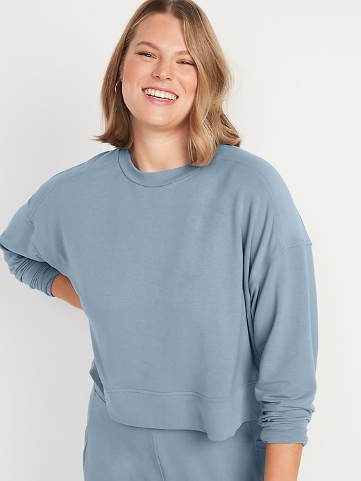 Image number 5 showing, Cropped French Terry Sweatshirt