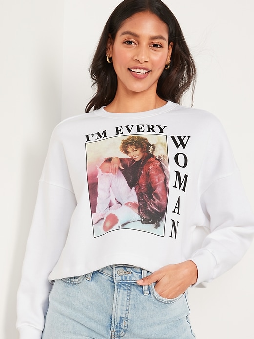 Oldnavy Oversized Cropped Licensed Pop Culture Graphic Sweatshirt for Women