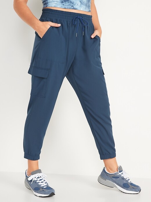Image number 5 showing, High-Waisted StretchTech Cargo Jogger Pants for Women