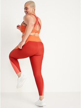 High-Waisted PowerSoft Color-Block 7/8 Compression Leggings