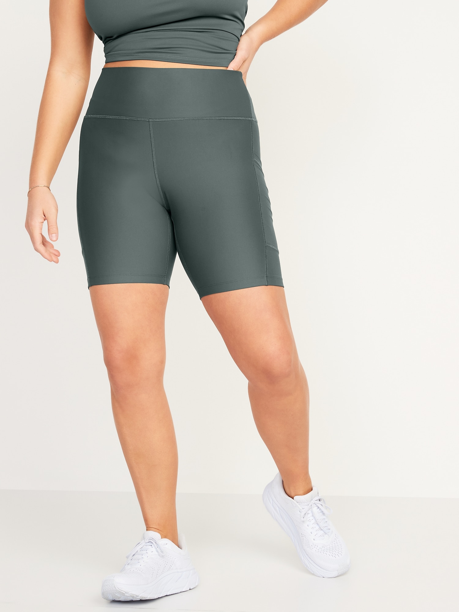 High-Waisted PowerSoft Biker Shorts -- 6-inch inseam