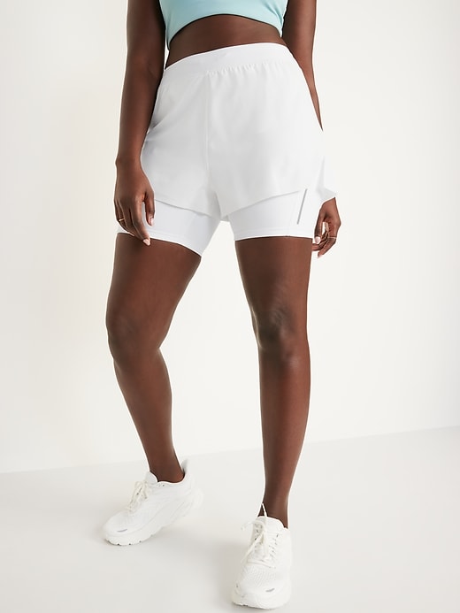 Image number 5 showing, High-Waisted 2-in-1 StretchTech Shorts -- 3-inch inseam