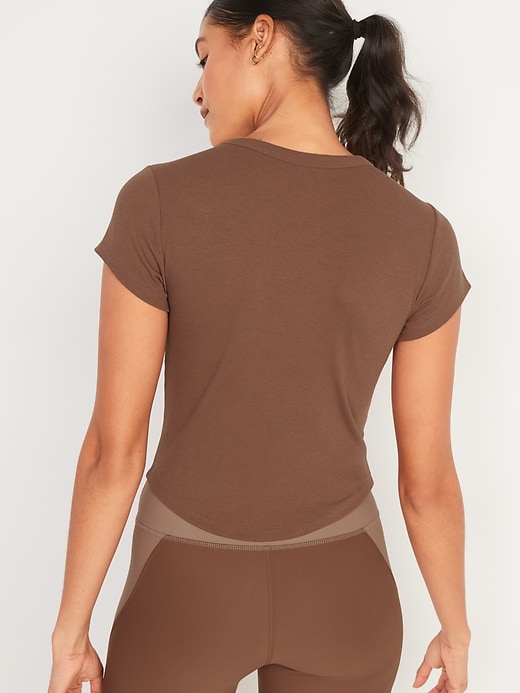 Image number 2 showing, Short-Sleeve UltraLite Rib Cropped T-Shirt for Women