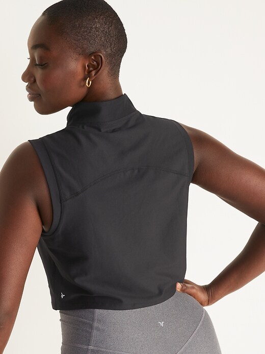 Image number 6 showing, PowerSoft Half Zip Sleeveless Cropped Top