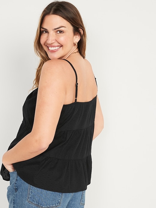 Textured Clip-Dot Tiered Tie-Neck Cami Top | Old Navy