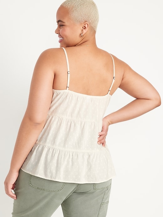 Image number 6 showing, Textured Clip-Dot Tiered Tie-Neck Cami Top for Women