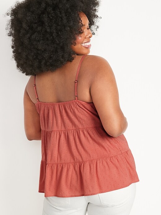 Image number 6 showing, Textured Clip-Dot Tiered Tie-Neck Cami Top for Women