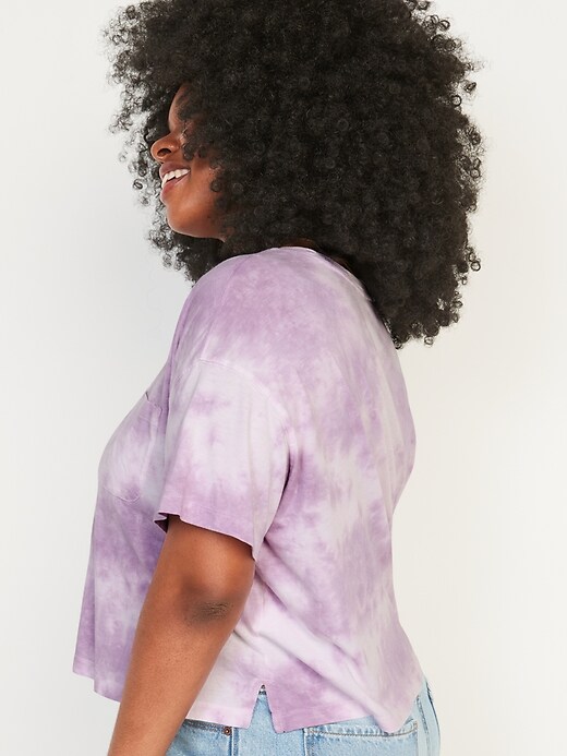 Image number 6 showing, Short-Sleeve Cropped Oversized Tie-Dye T-Shirt