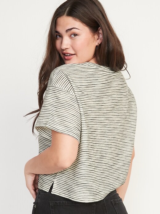 Image number 6 showing, Short-Sleeve Oversized Stripe T-Shirt for Women