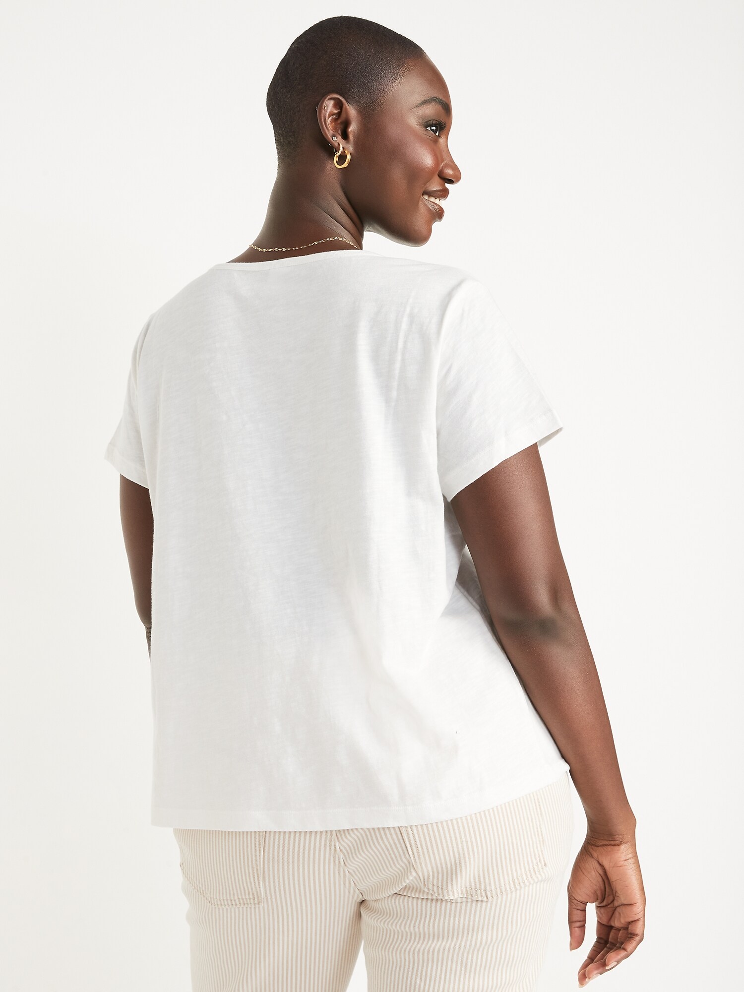 Slub-Knit V-Neck Button-Front Top | Old Navy