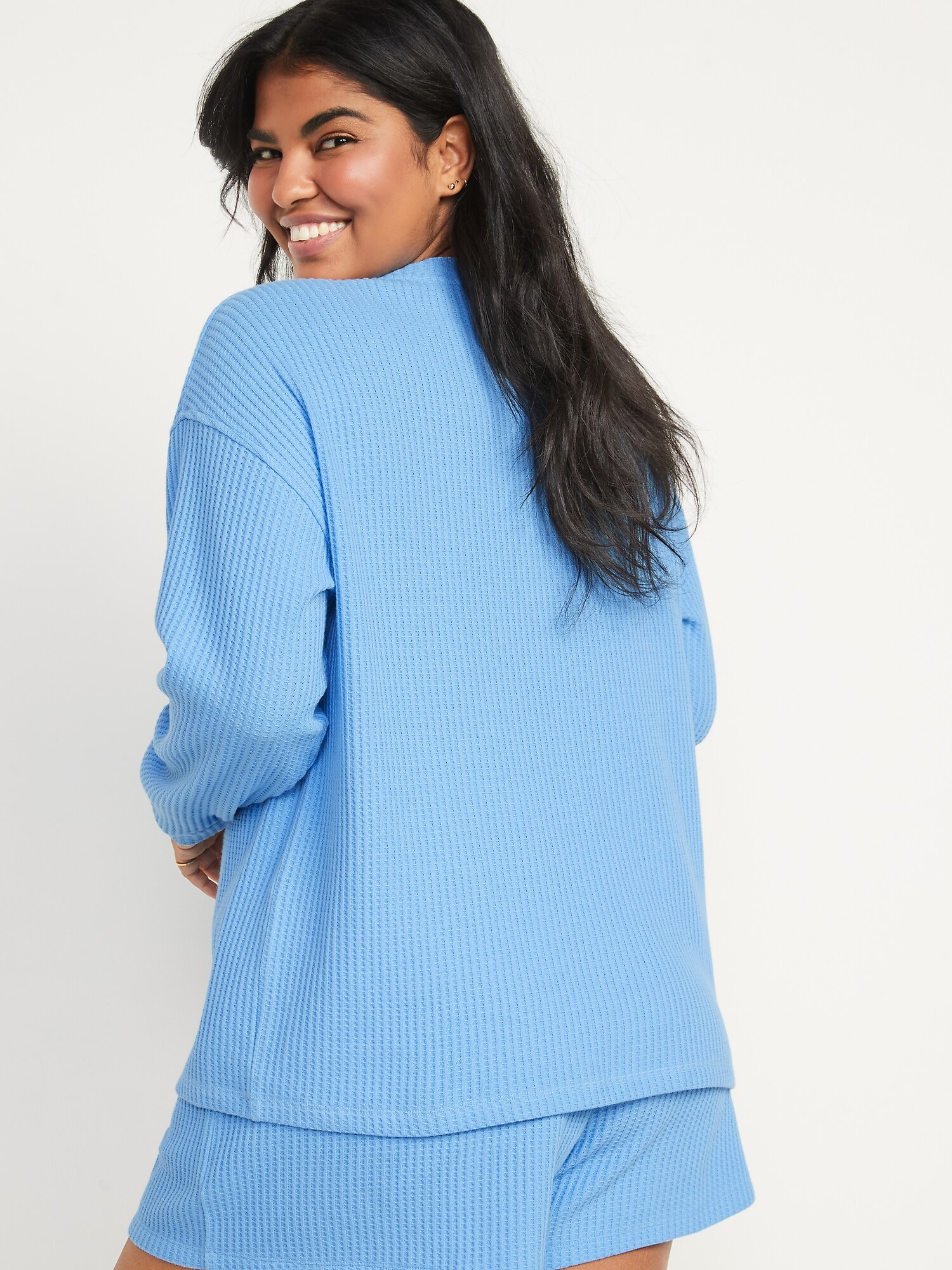 Thermal Henley Pajama Tunic Top for Women Old Navy