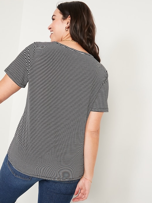 Short-Sleeve Luxe Striped T-Shirt For Women | Old Navy