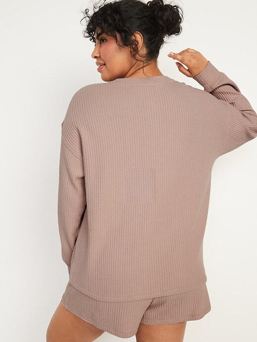 Image number 6 showing, Thermal Henley Pajama Tunic Top