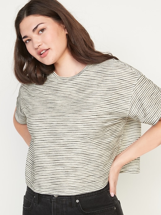 Image number 5 showing, Short-Sleeve Oversized Stripe T-Shirt for Women