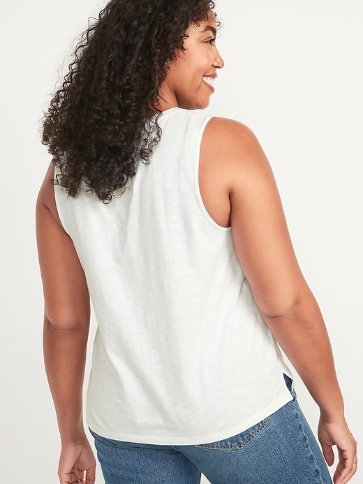 Image number 6 showing, Sleeveless V-Neck EveryWear T-shirt for Women