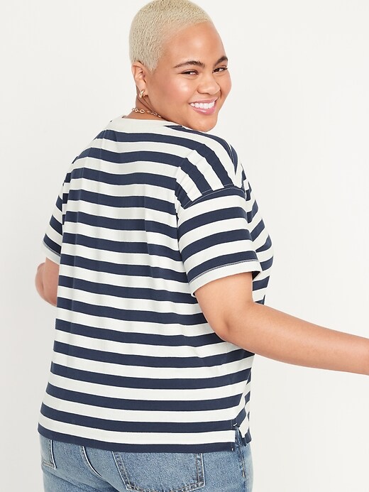 Image number 6 showing, Short-Sleeve Vintage Striped Easy T-Shirt for Women