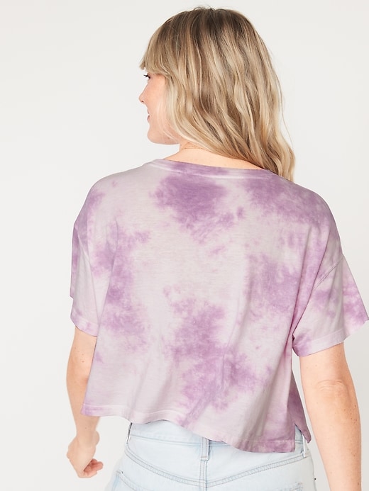 Image number 2 showing, Short-Sleeve Cropped Oversized Tie-Dye T-Shirt