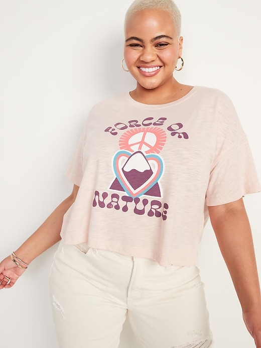 Image number 5 showing, Short-Sleeve Oversized Graphic T-Shirt for Women