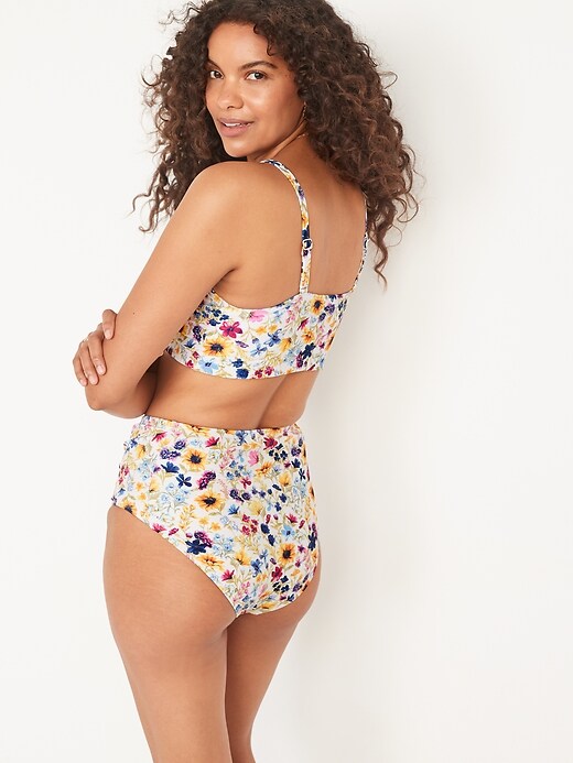 Image number 2 showing, High-Waisted Ruched Bikini Swim Bottoms