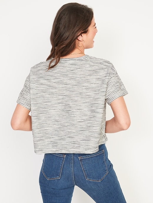 Image number 2 showing, Short-Sleeve Oversized Stripe T-Shirt for Women