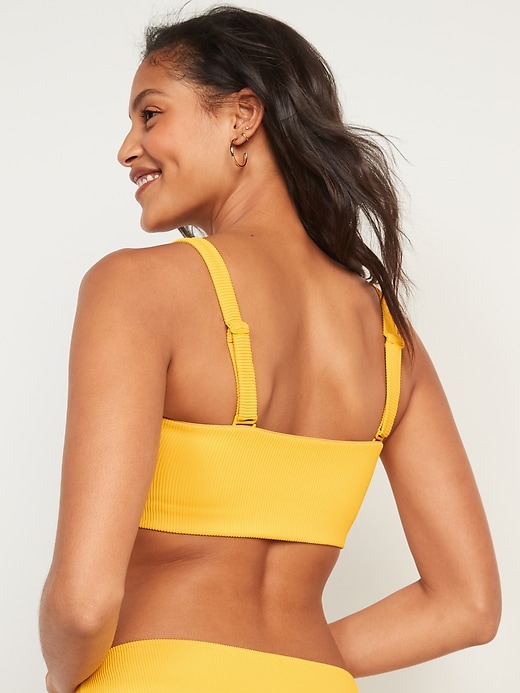 Image number 2 showing, Textured-Rib Bandeau Swim Top