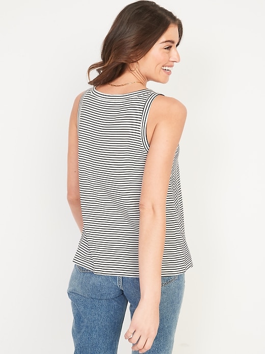 Image number 2 showing, Luxe V-Neck Striped Swing Tank Top for Women
