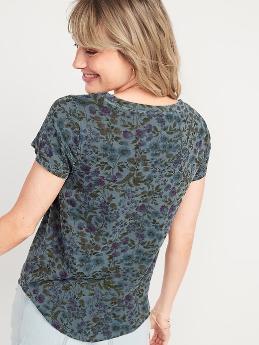 Image number 2 showing, EveryWear Overdyed Floral-Print Scoop-Neck T-Shirt