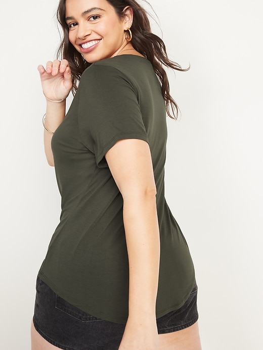 Image number 6 showing, Luxe V-Neck T-Shirt for Women