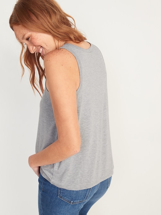 Image number 2 showing, Luxe Jersey-Knit V-Neck Tank Top